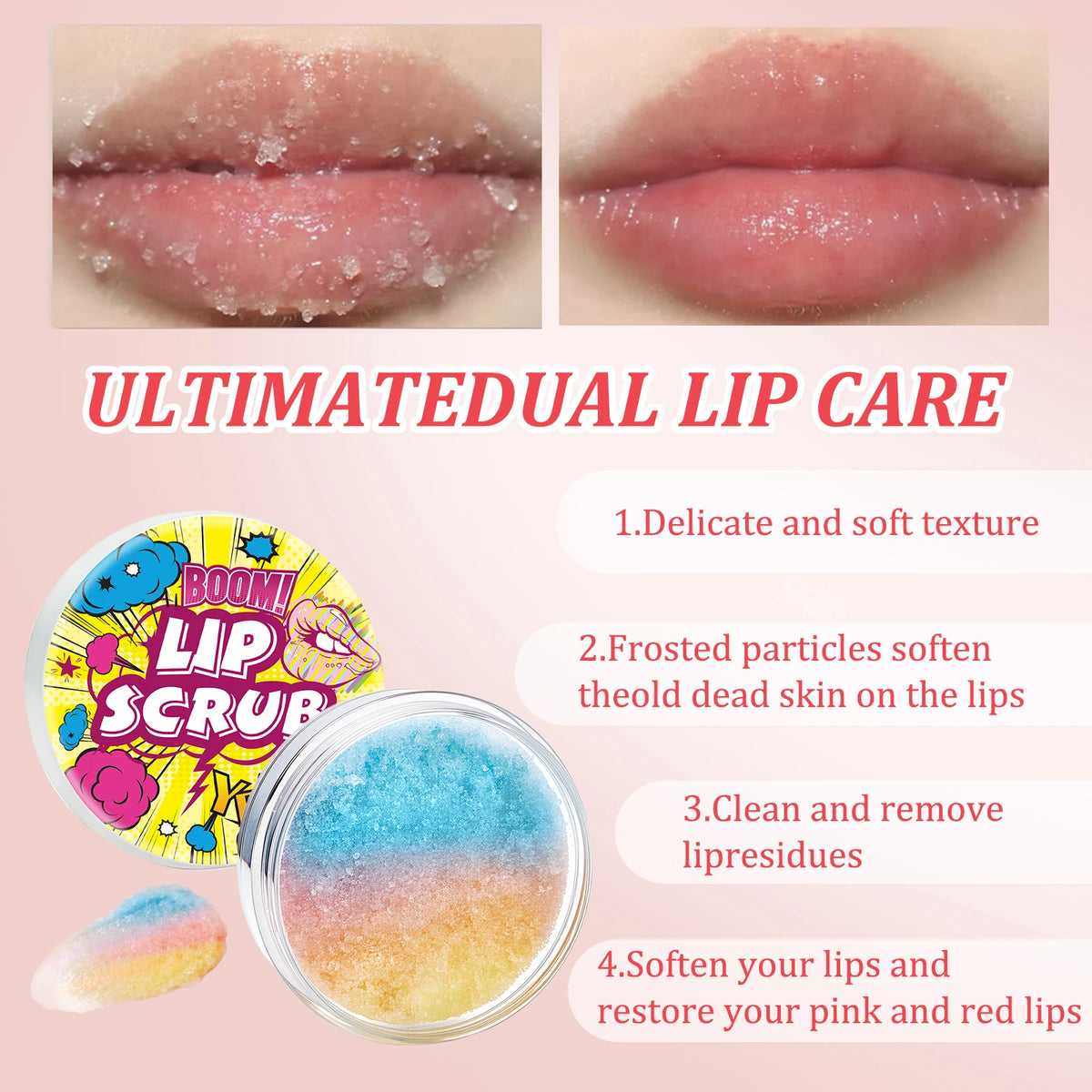 ZaiDoc Lip Scrub Exfoliator 2-Pack – Moisturizing Lip Care Set