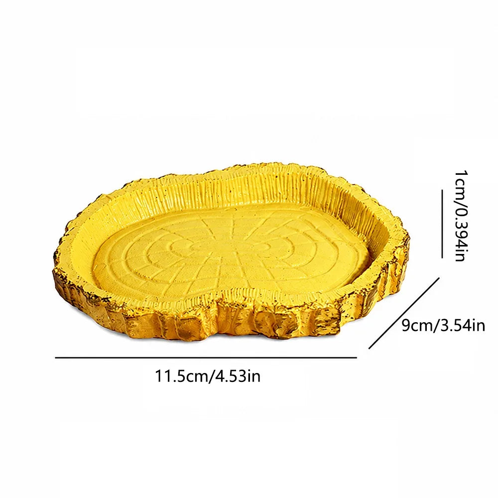 Reptile Feeding Bowl – Tree Stump Faux Stone Terrarium Basin