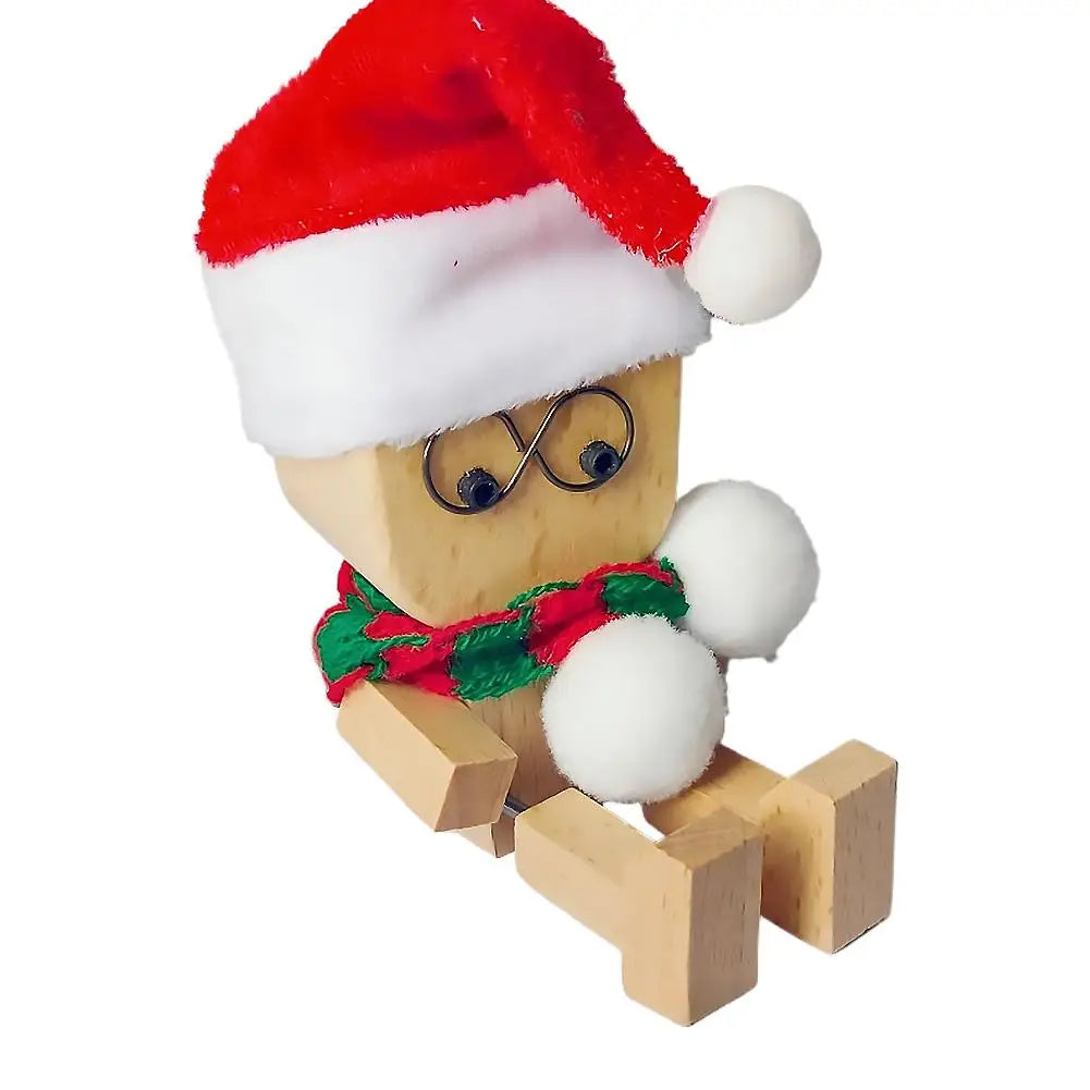 Swinging Leg Wooden Figure – Christmas Desk & Car Ornament