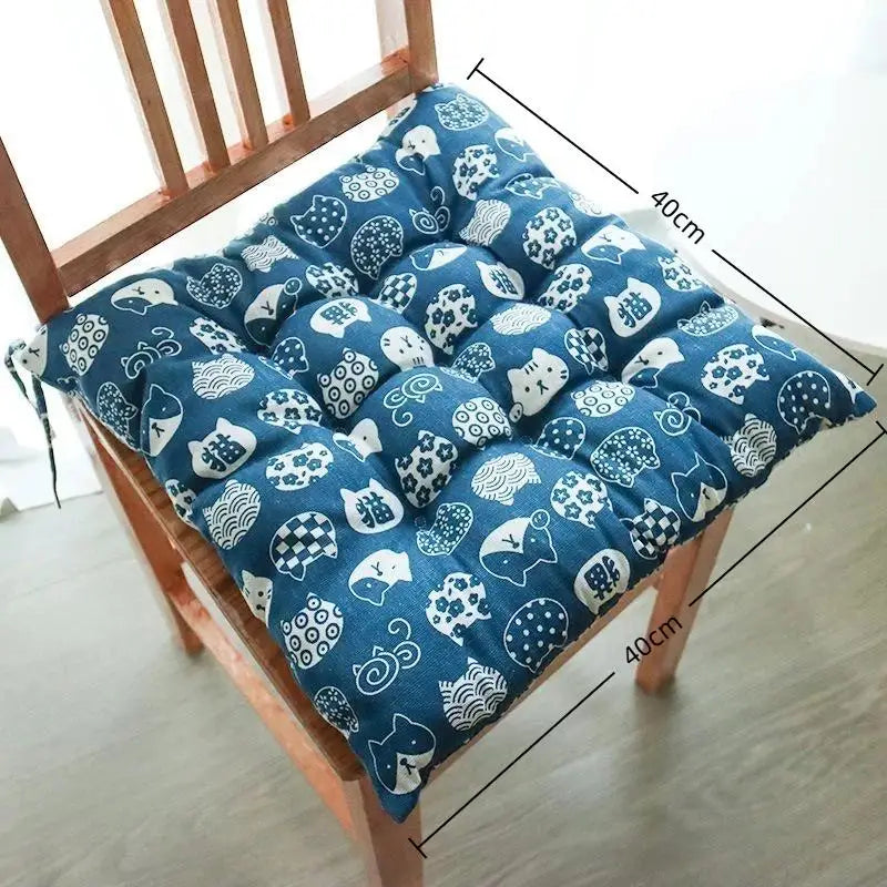 Washable Square Seat Cushion – Thick Padded Cartoon Chair Pad