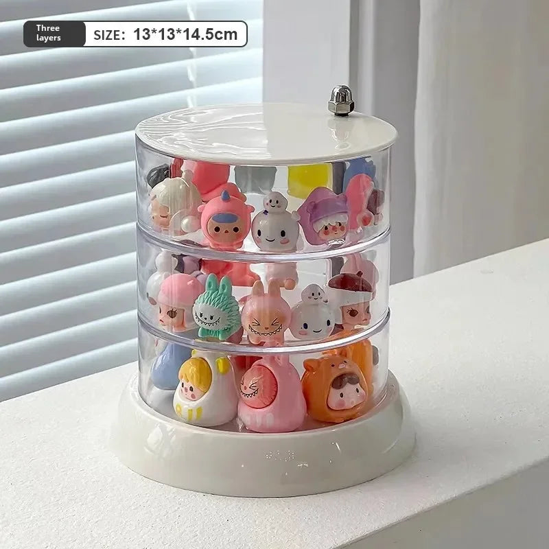 Rotating Multi-Layer Jewelry & Figurine Storage Box – Dustproof