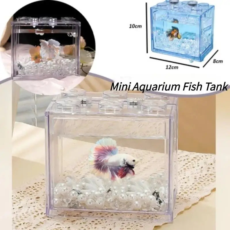Mini Acrylic Betta Fish Tank – Desktop Aquarium with Filter