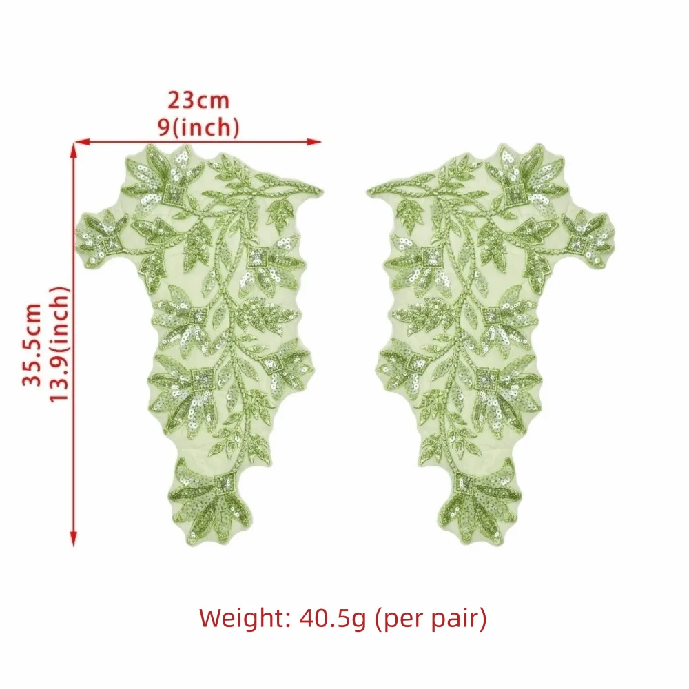 3D Nail Beads Embroidered Lace Sequin Patch – DIY Fabric