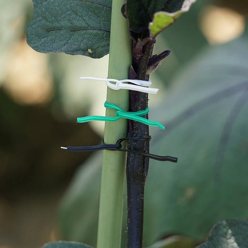 Garden Plant Twist Ties with Trimmer – Rust-Free Black