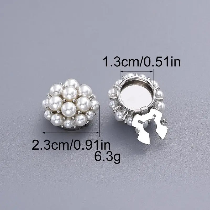 Pearl Button Cover Cufflink – Elegant Sleeve Clip for Women