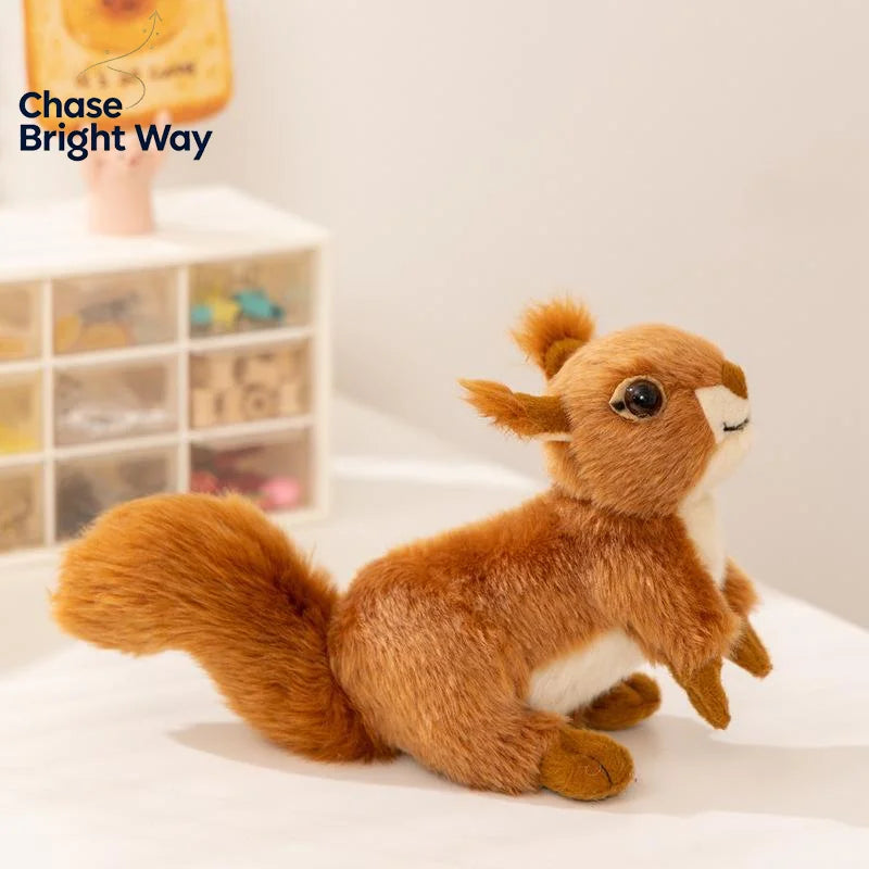 Realistic Squirrel Stuffed Plush Toy – Soft Animal Doll 16cm