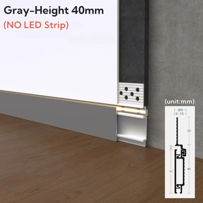 Recessed LED Skirting Line Aluminum Profile – Baseboard Bar Light
