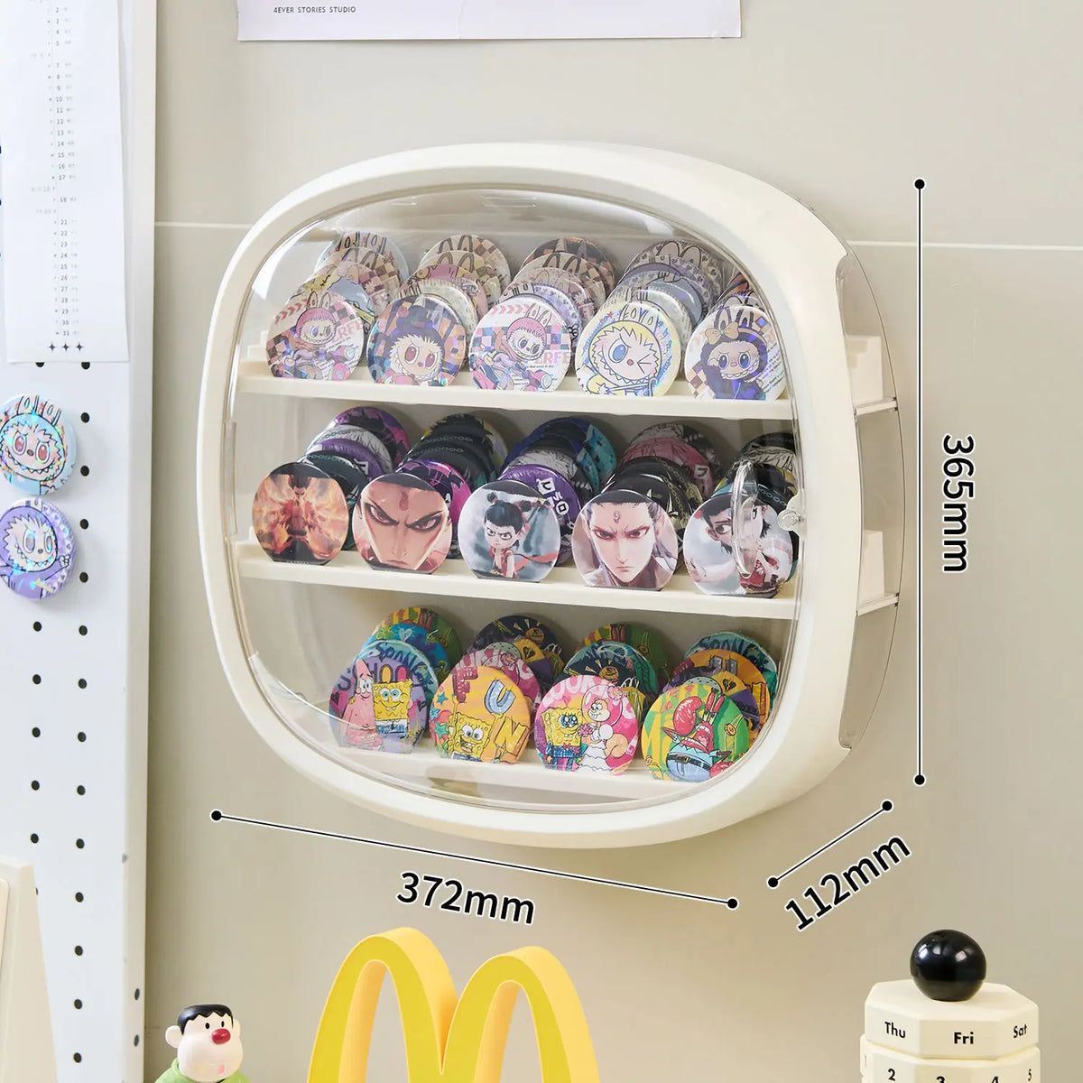 Space Capsule Figurine Display Case with LED Light – 12 Slots