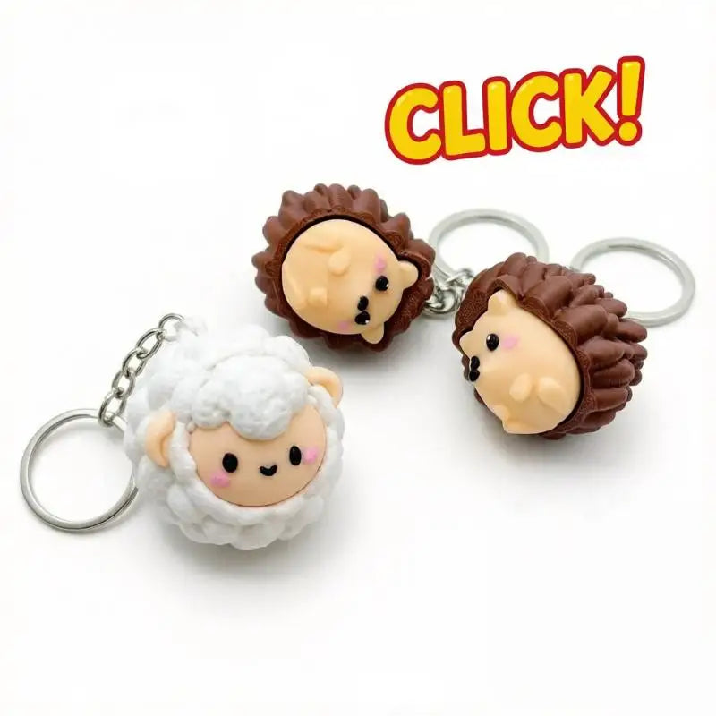 3D Printed Animal Fidget Clicker Keychain | Eco-Friendly PLA