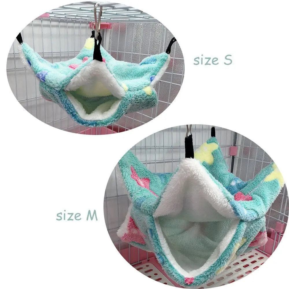 Hanging Pet Hammock – Double-Layer Fleece Nest for Small Animals