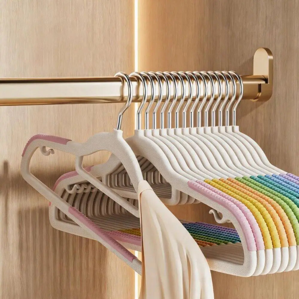 10-Pack Rainbow Non-Slip Clothes Hangers – Rotating Hook