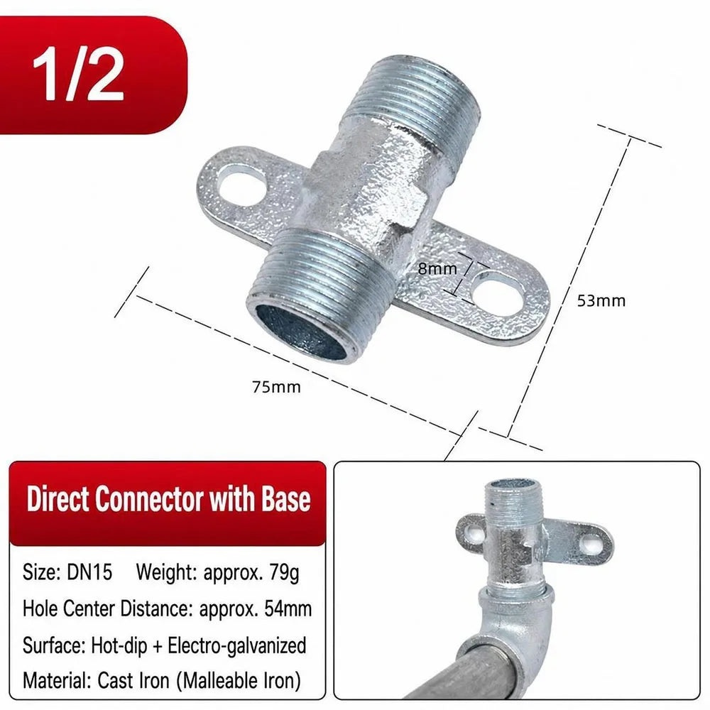 Malleable Cast Iron Wall Mount Threaded Pipe Fitting | DN15 DN20
