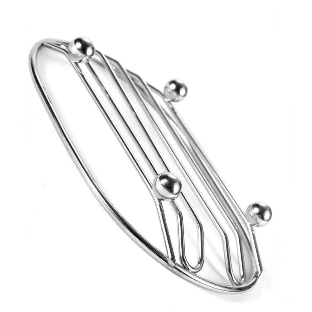 Stainless Steel Self-Draining Soap Dish Rack – Silver