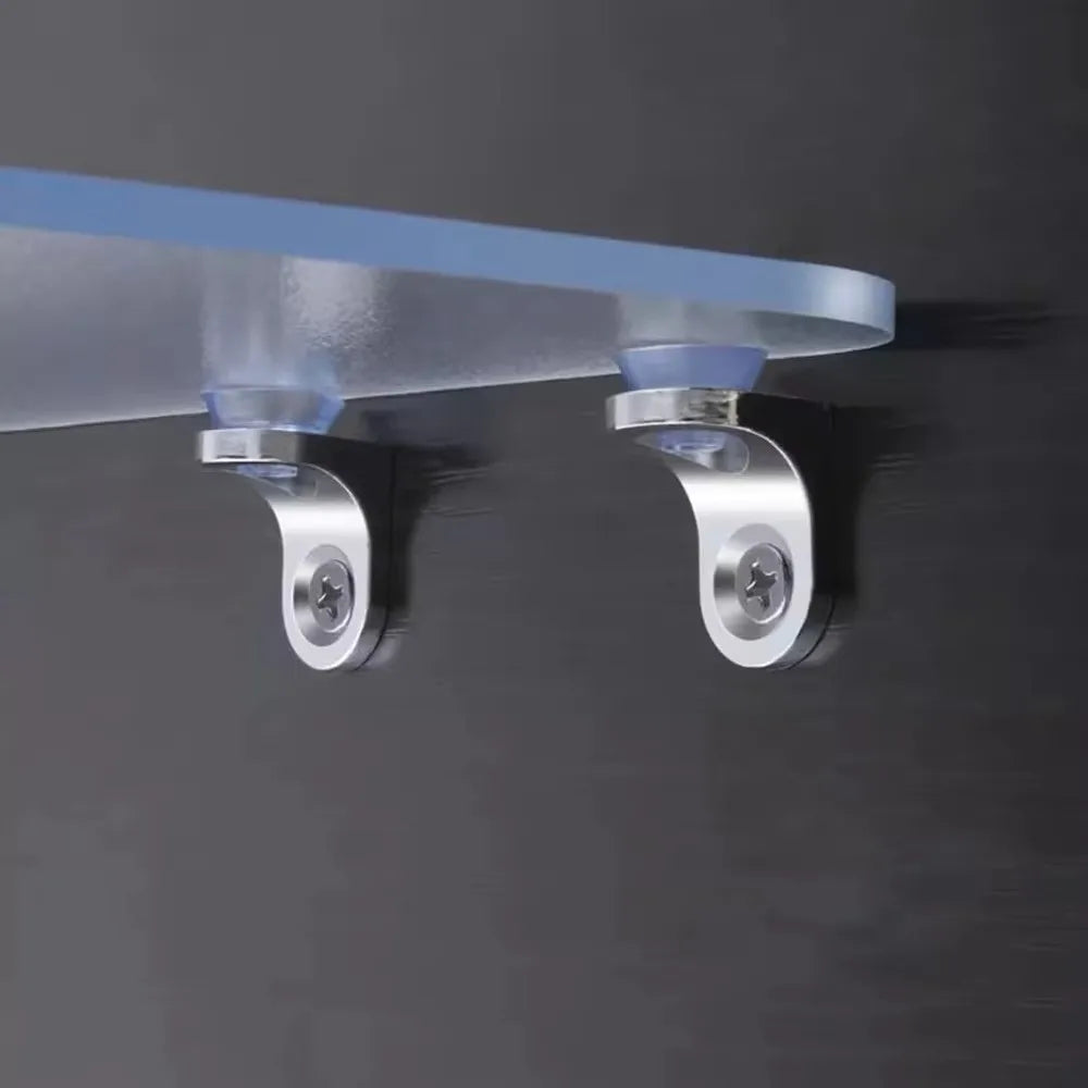 Zinc Alloy Glass Shelf Brackets – Rounded Corner Support (10pcs)