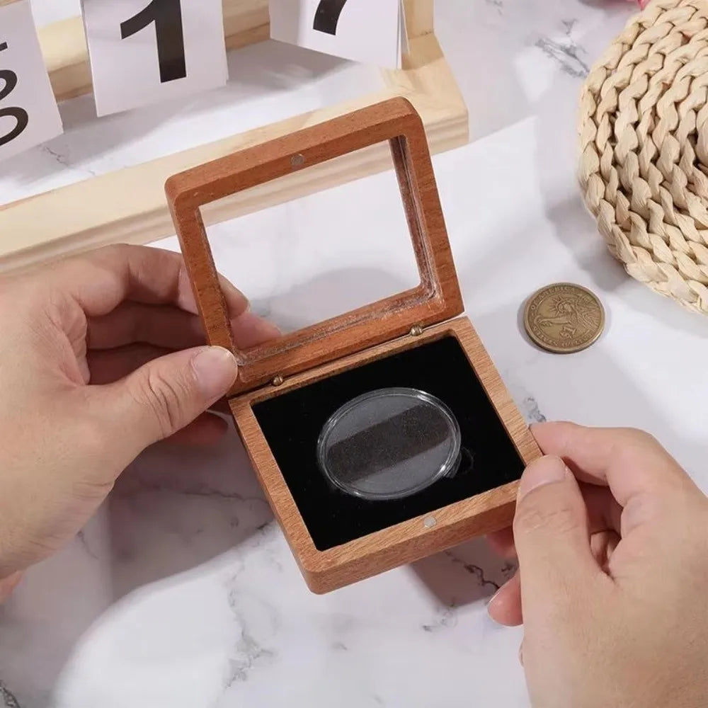 Walnut Wood Coin Display Box – Commemorative Coin Gift Box