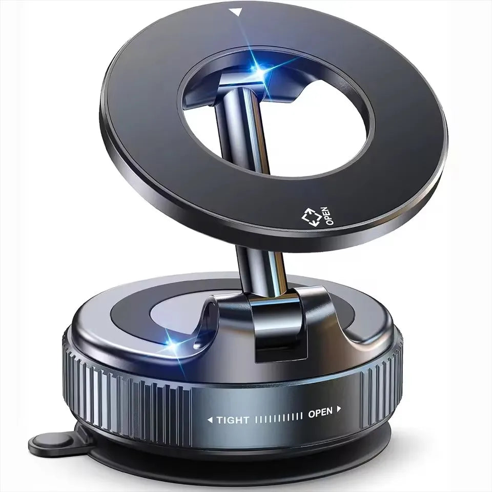 Magnetic Car Phone Mount – 360° Vacuum Suction MagSafe Holder