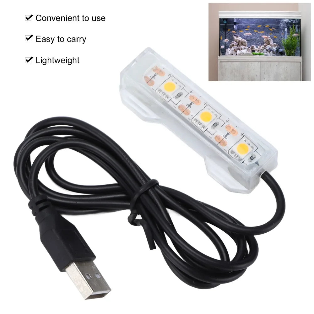 USB Aquarium LED Light – Submersible Multicolor Clip-On Lamp