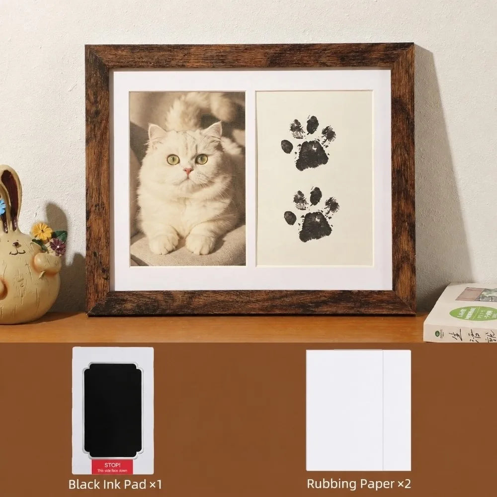 Pet Paw Print Keepsake Frame Kit – No-Clean Ink Pad DIY