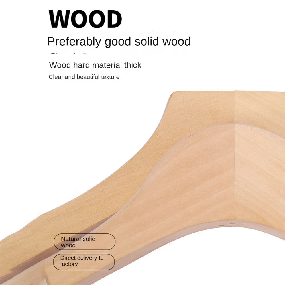 Solid Wood Suit Hangers with Adjustable Metal Clips