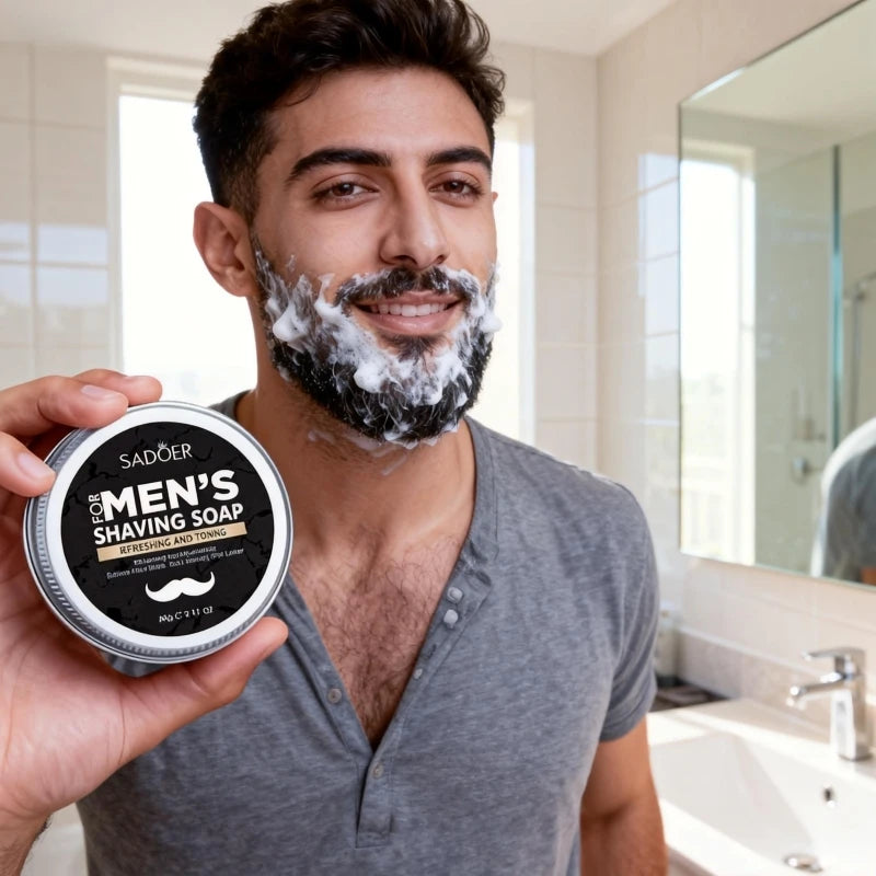 Shaving Soap – Cooling Mint & Olive Oil, Thick Foam 60g Bar