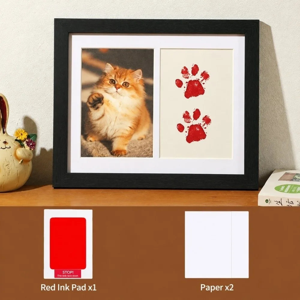 Pet Paw Print Keepsake Frame Kit – No-Clean Ink Pad DIY