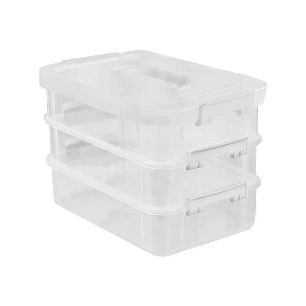 Stackable Transparent Pencil Case Multi-Layer Drawer Organizer