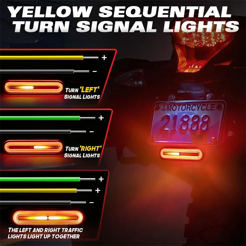 Universal Motorcycle LED Tail Light & Turn Signals 12V–80V