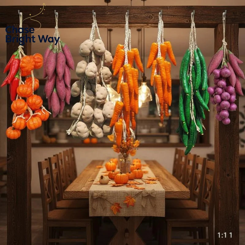 Faux Vegetable Hanging Garland | Farmhouse Kitchen Decor