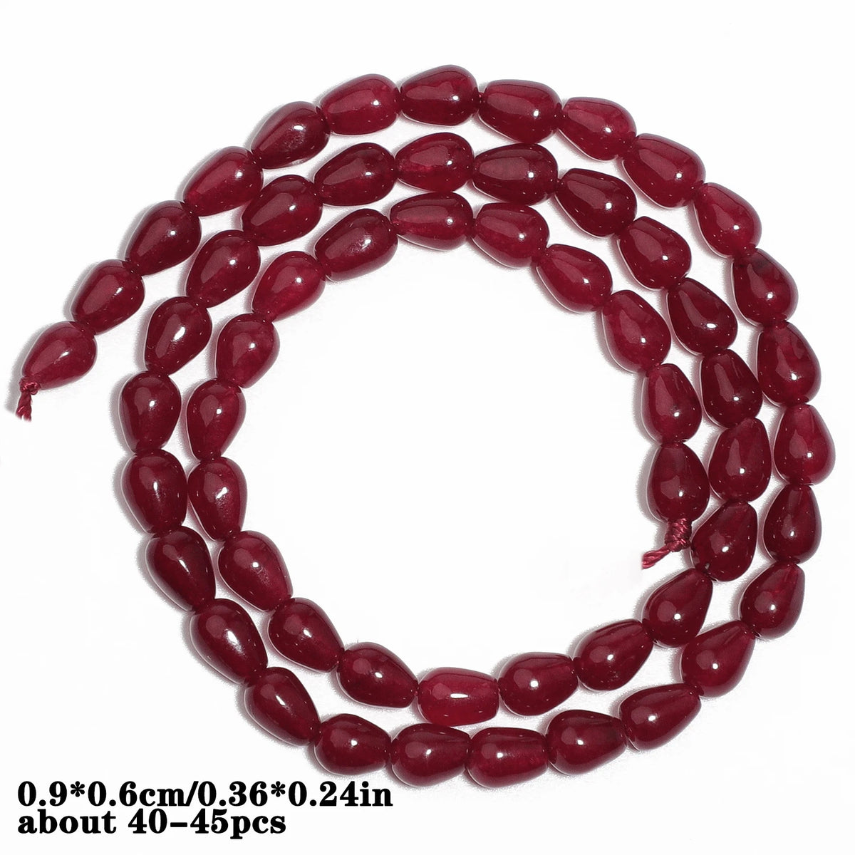 Red Chalcedony Stone Beads – Droplet, Square & Round DIY Jewelry