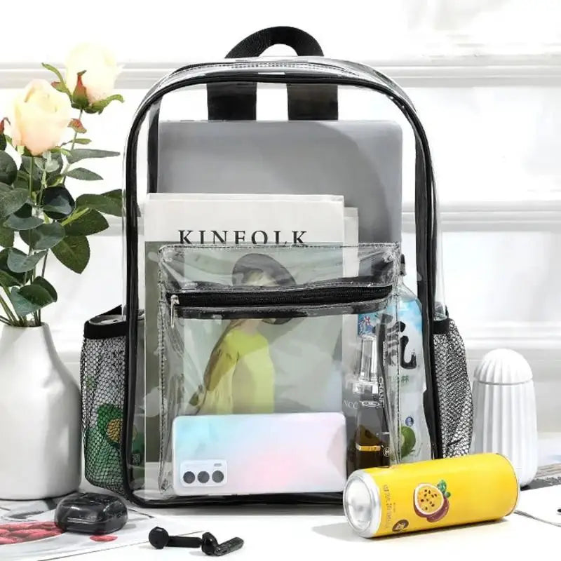 Transparent PVC Waterproof Backpack – Large Capacity Sports Bag