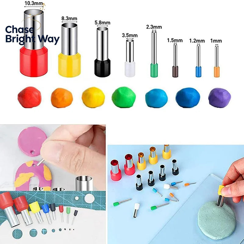 Polymer Clay Hole Punch Cutter Set – 8 Sizes DIY Earrings