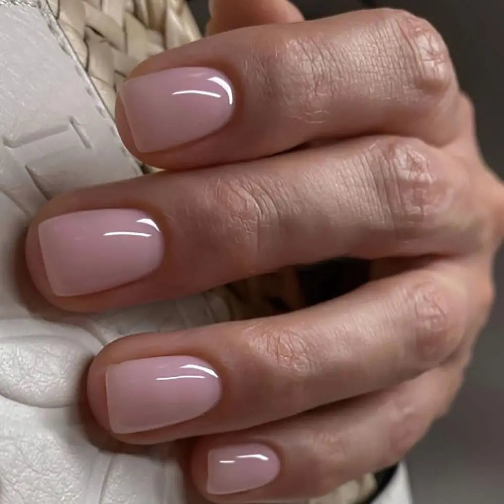 Square Press-On Nails – Nude Pink Full Cover 24pcs | SAMMY