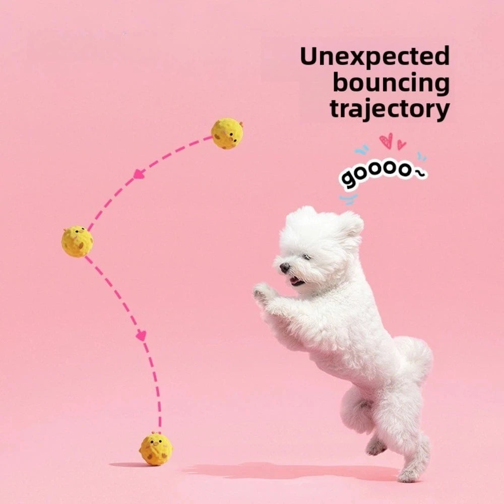 TPR Squeaky Dog Ball – Bite-Resistant Bee Chick Piggy Toy