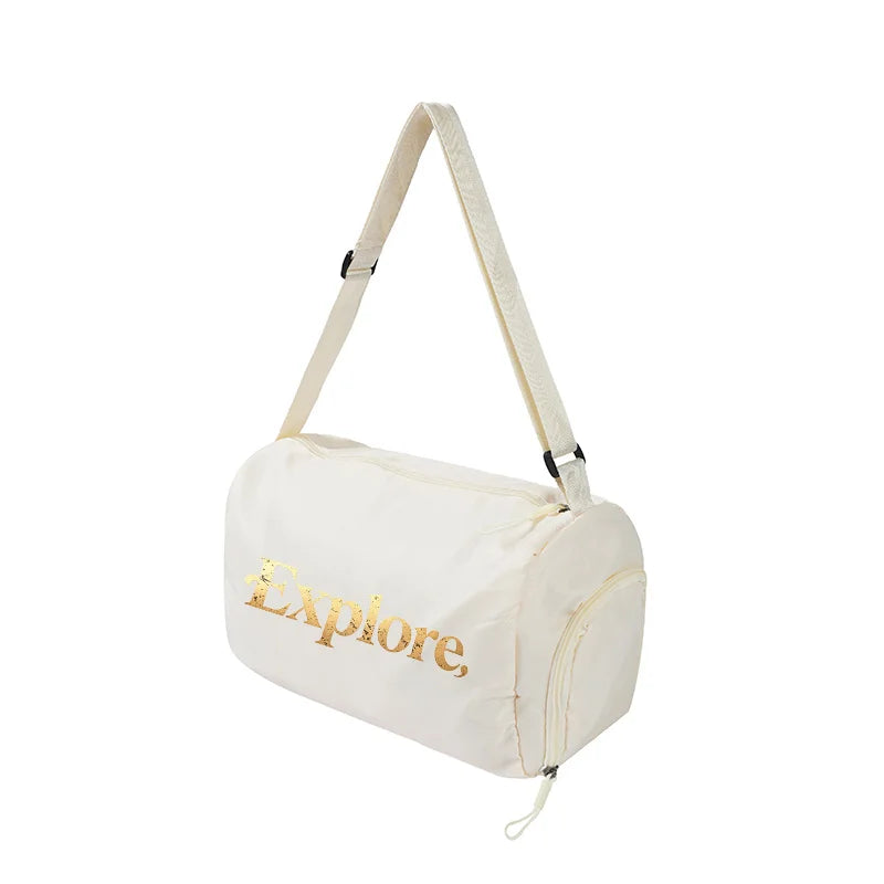Waterproof Nature Print Gym Duffle Bag with Shoe Pocket