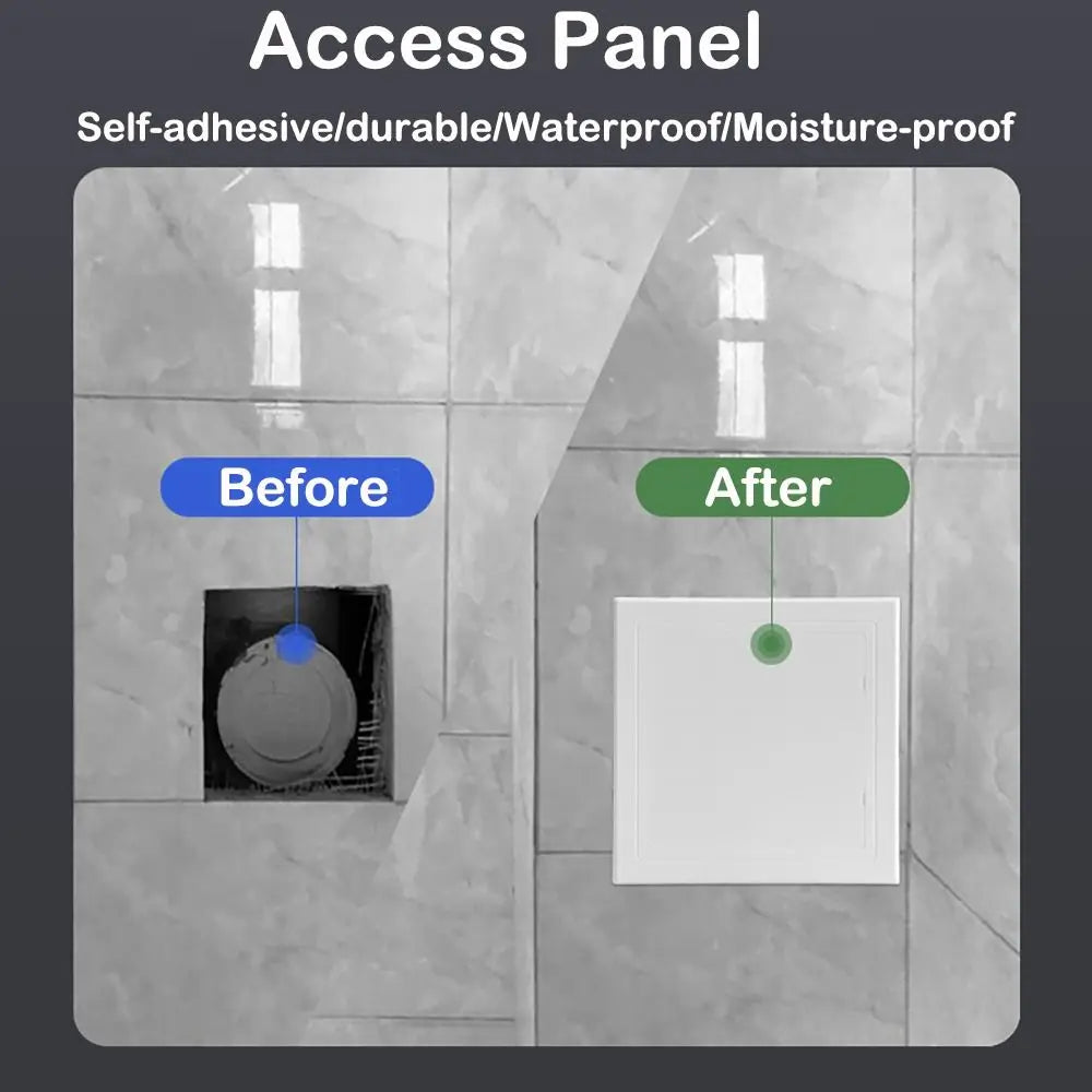 White Hinged Access Panel Hatch – Self-Adhesive ABS Plastic