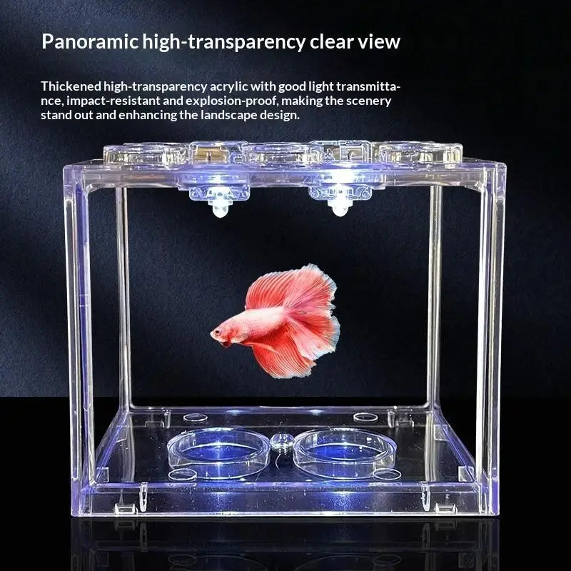 Mini Acrylic Betta Fish Tank – Desktop Aquarium with Filter