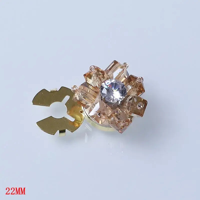 Pearl Flower Button Covers – Alloy Rhinestone DIY Shirt Decor