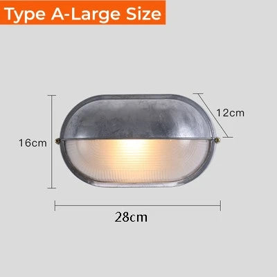 Retro Industrial LED Wall Sconce IP65 Waterproof E27 Glass