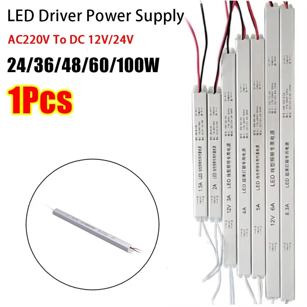 LED Driver Power Supply AC220V to DC 12V/24V | 18W–60W