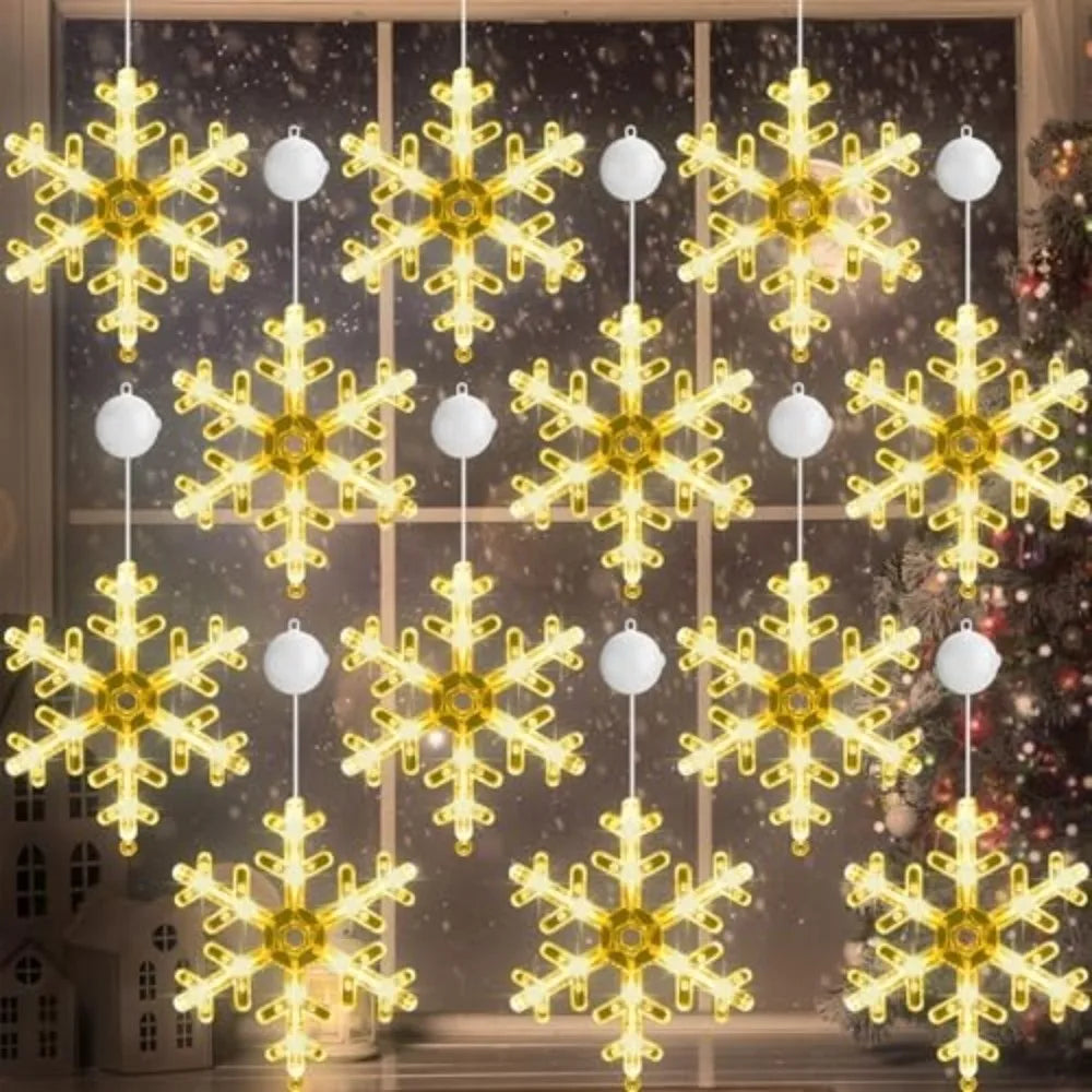 Christmas Snowflake Window Light – LED Suction Cup Hanging Lamp