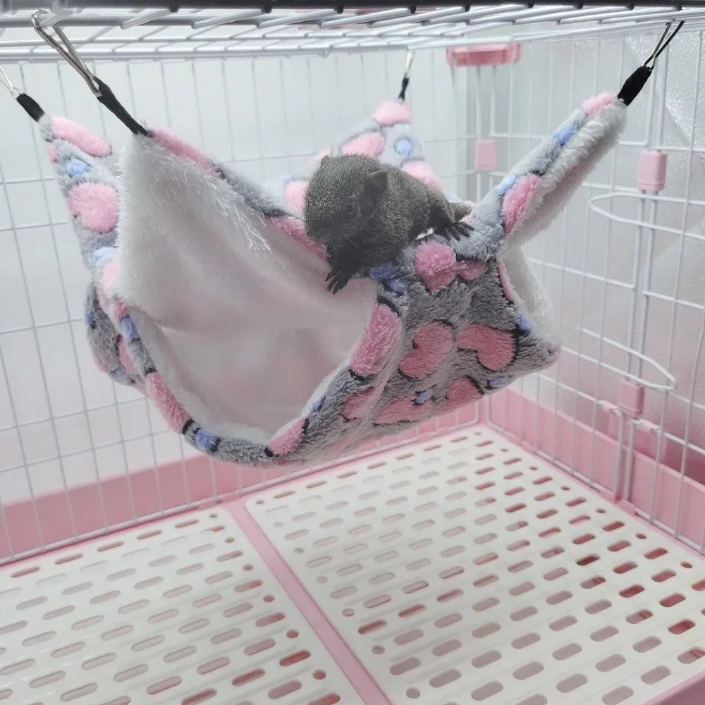 Hanging Pet Hammock – Double-Layer Fleece Nest for Small Animals