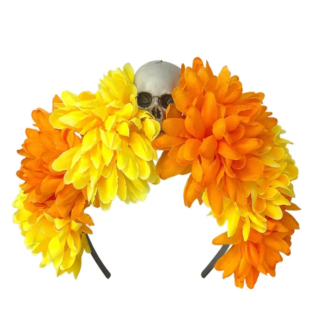 Spider Skull Halloween Flower Crown Headband – Women