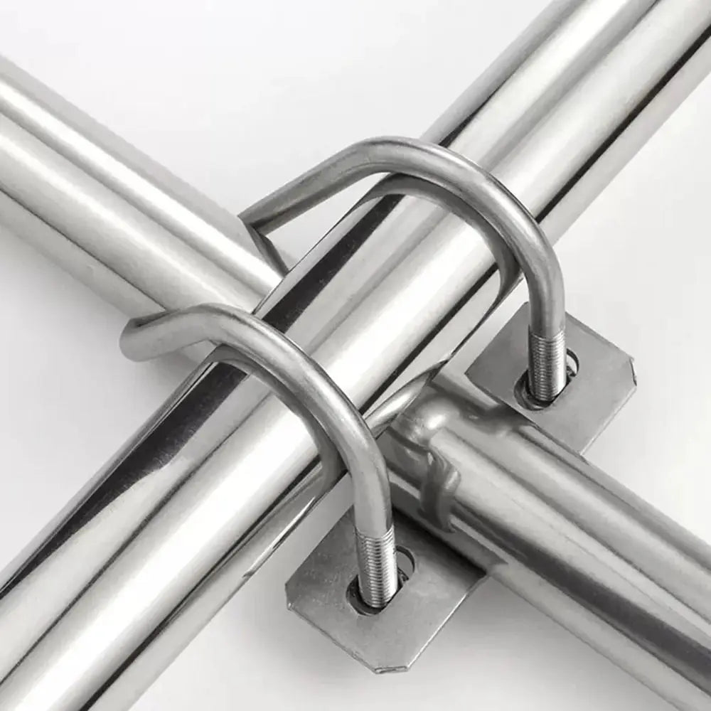 Galvanized Double U Cross Pipe Clamp M8 Screw – 20 to 50mm