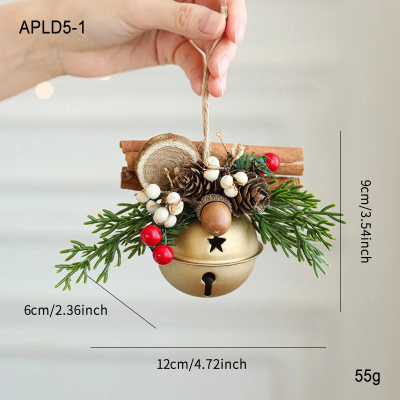 Vintage Christmas Hanging Ornaments – Bells, Antlers & Pinecones