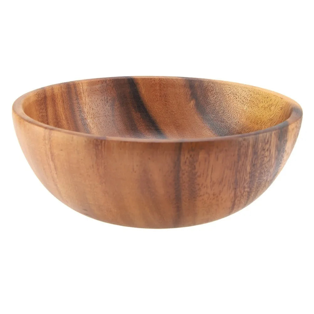 Solid Wood Salad & Rice Bowl – Burr-Free, Deep, Multi-Size