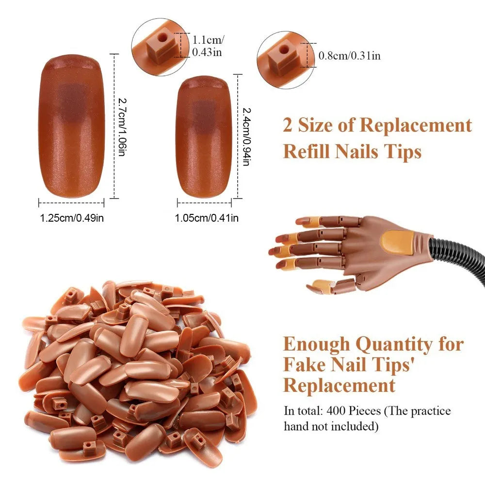 300-Pack Nail Practice Fingers & False Nail Tips – ABS Brown