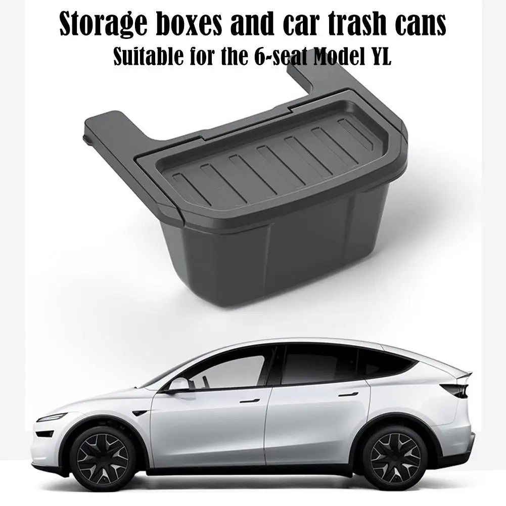 Tesla Model Y 2025–2026 Rear Armrest Storage Box | TPE Black