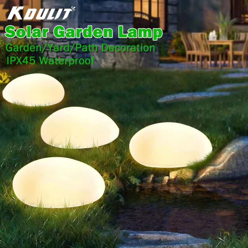 KDULIT Solar Pebble Rock Light – IP65 Waterproof LED Garden Lamp