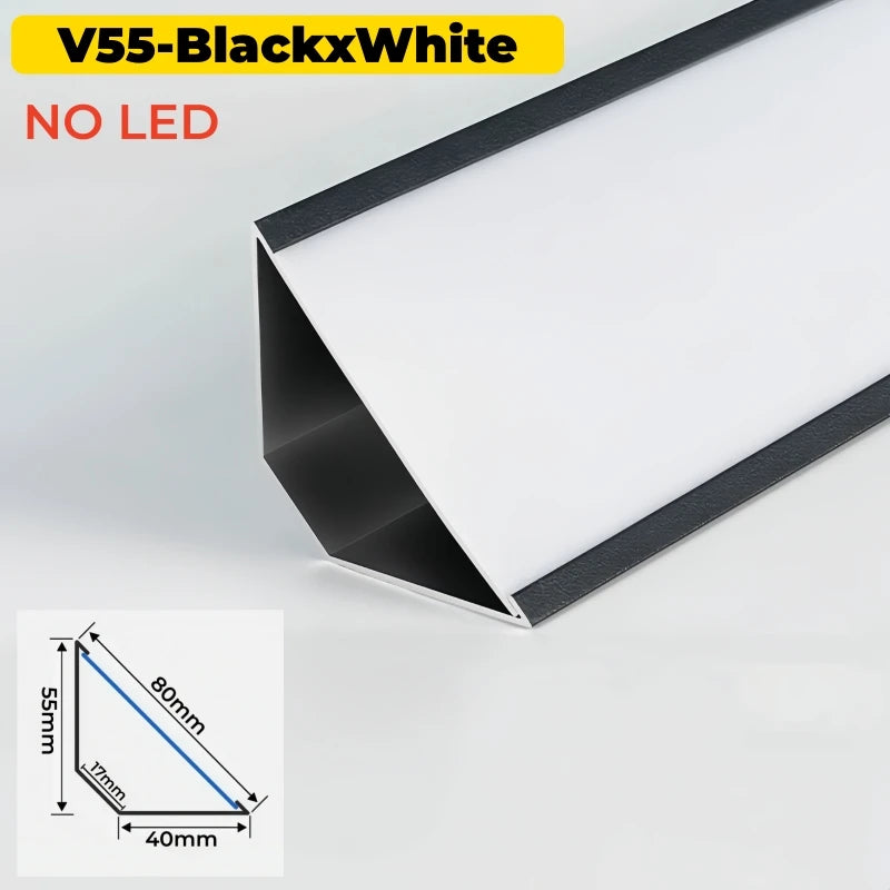 V-Shape 45° Corner LED Aluminum Channel Profile with Diffuser