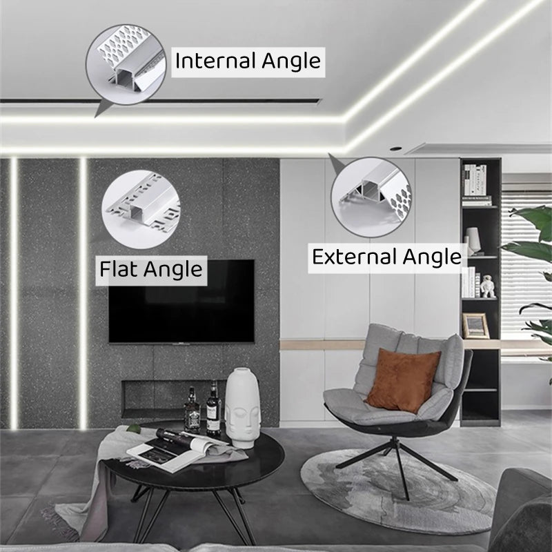 Rimless LED Aluminum Profile – Embedded Ceiling Drywall Channel